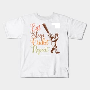 Eat Sleep Cricket Repeat Kids T-Shirt